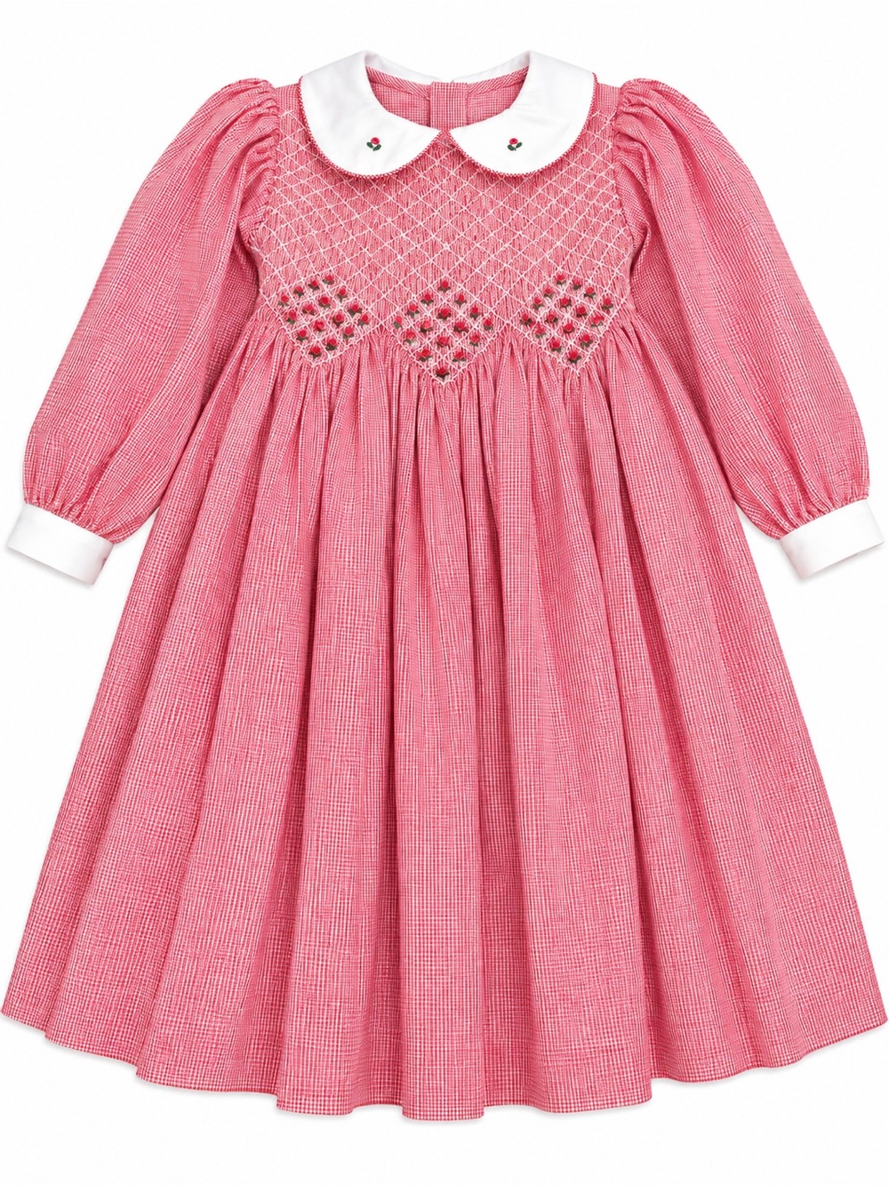 Vintage Carriage Boutique HeirloomPink Smocked Long-Sleeve with Peter Pan Collar